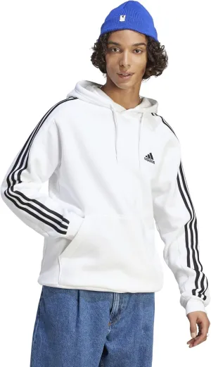 adidas Mens Essentials Fleece Striped Hoodie Training Casual Outerwear Casual - Grey