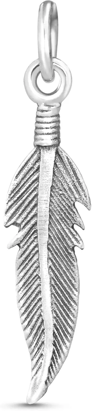 AeraVida Tribal Feather .925 Sterling Silver Pendant