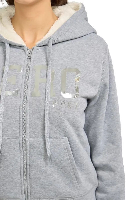AEROPOSTALE Women's Sherpa Fleece Lined Zip Up Hoodie
