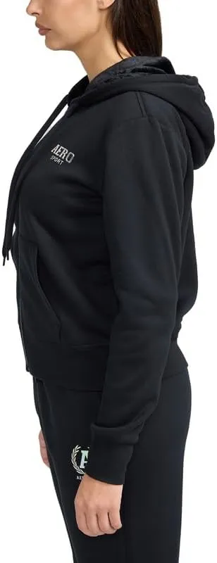 AEROPOSTALE Women's Velour Fleece Lined Zip Up Hoodie