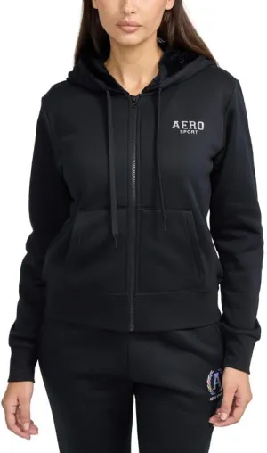 AEROPOSTALE Women's Velour Fleece Lined Zip Up Hoodie