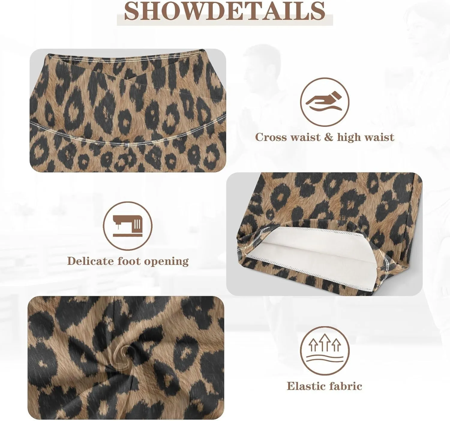 ALAZA Women's Leopard Pattern Flare Yoga Pants