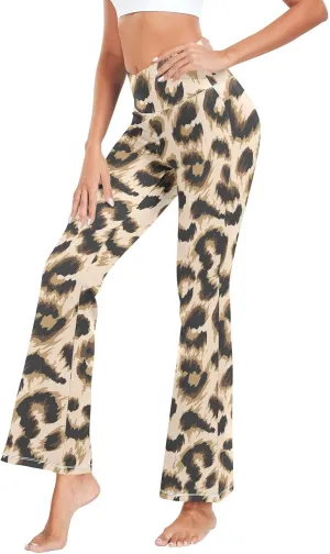 ALAZA Women's Leopard Pattern Flare Yoga Pants