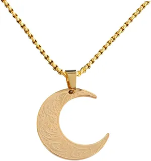 Anime Cosplay Necklace,Moon Stainless Steel Costume Pendant