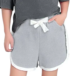 Athletic Shorts for Girls Adjustable Drawstring Lightweight Breathable Running Shorts Summer Youth Cycling Pants