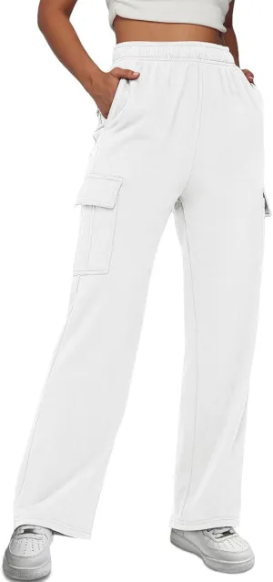AUTOMET Womens Cargo Sweatpants Baggy Fleece High Waisted Joggers Sweat Pants Athletic Pants