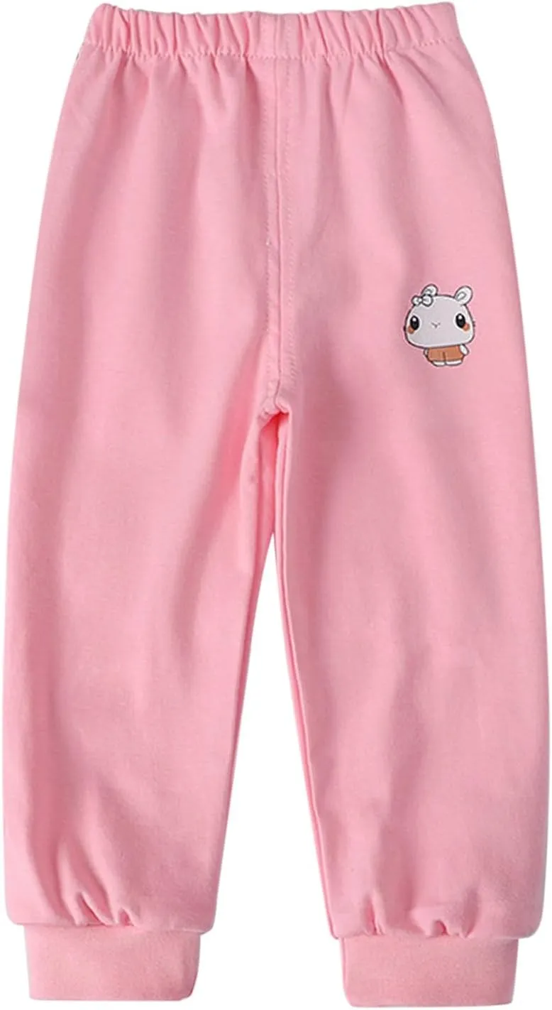 Baby Boy's Pull on Jogger Toddler Sweatpants Cotton Kids Cute artoon Elastic Waist Sports Pants Unisex Kids