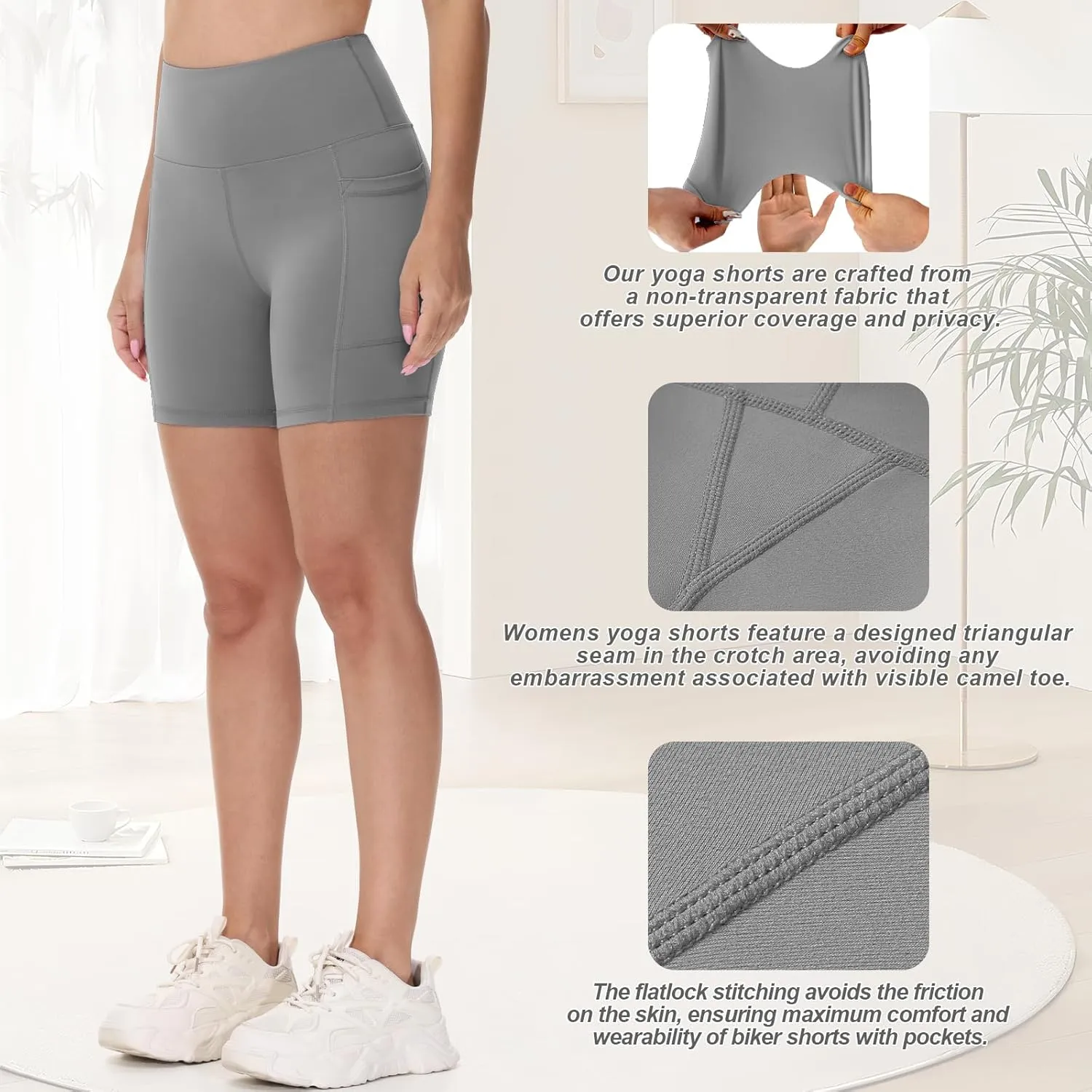 Biker Shorts Women Tummy Control Yoga Shorts Breathable Gym Shorts Spandex Shorts High Waisted Running Shorts