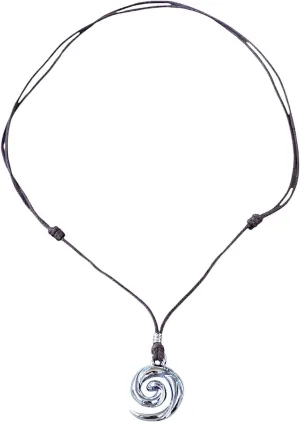 BlueRica Tribal Pendant on Adjustable Black Cord Necklace