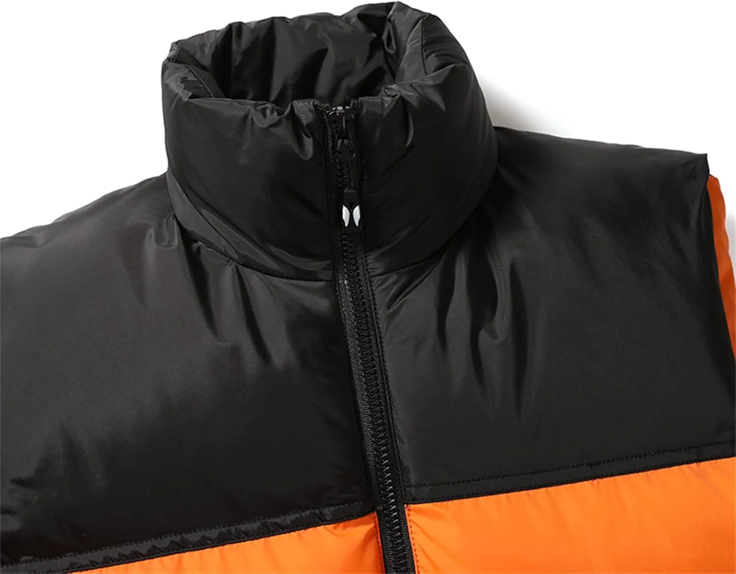 Cambkatl Big and Tall Men's Quilted Puffer Vest, Color Block Winter Stand Collar Warm Casual Sleeveless Outerwear Jackets