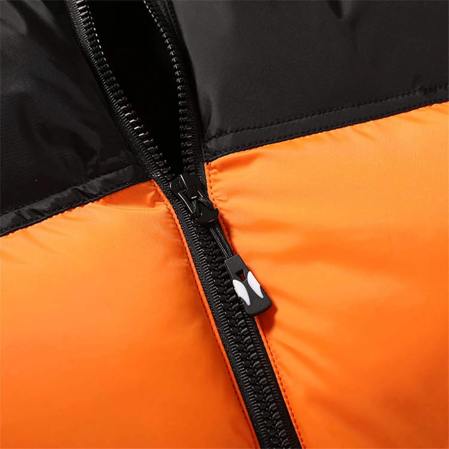 Cambkatl Big and Tall Men's Quilted Puffer Vest, Color Block Winter Stand Collar Warm Casual Sleeveless Outerwear Jackets