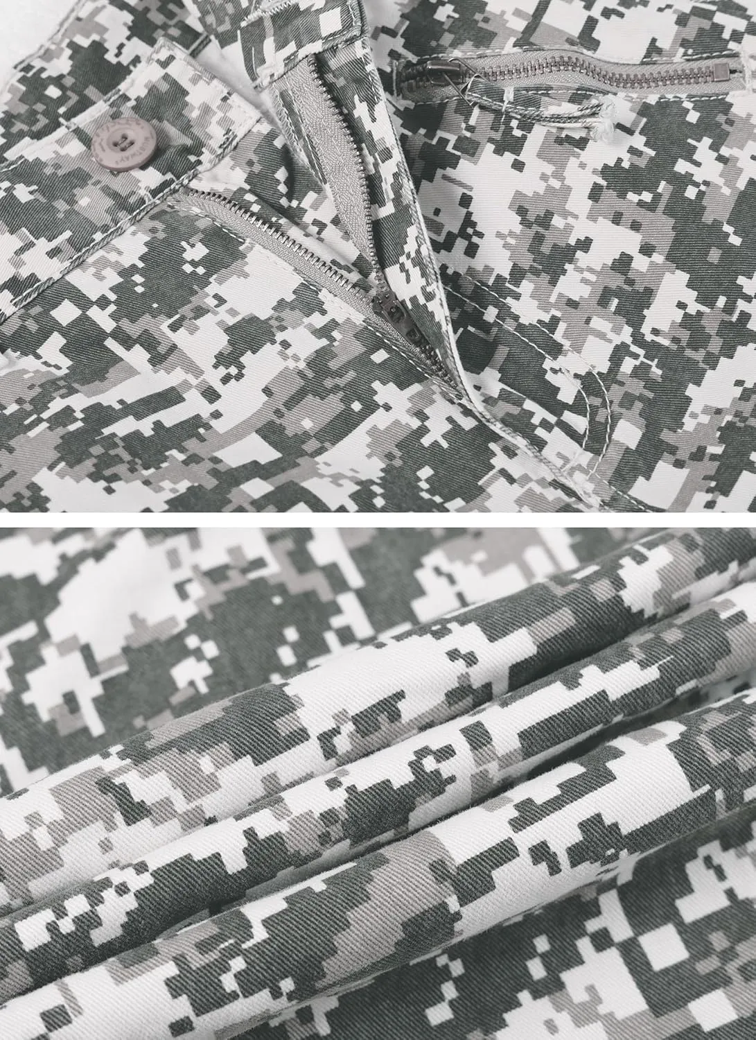 Cargo Pants for Men, Camo Pants Relaxed Fit Utility Hiking Pants, Ripstop Work Pants with 8 Pockets