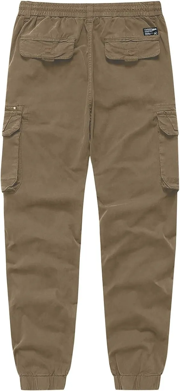 Cargo Pants for Men Cotton Pants Tapered Outdoor Hiking Pants with Multi Pocket Work Pants Relaxed Fit Trousers