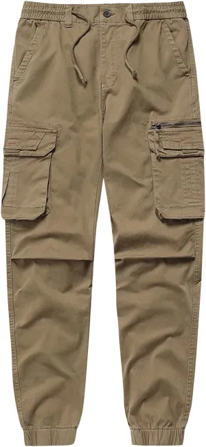 Cargo Pants for Men Cotton Pants Tapered Outdoor Hiking Pants with Multi Pocket Work Pants Relaxed Fit Trousers