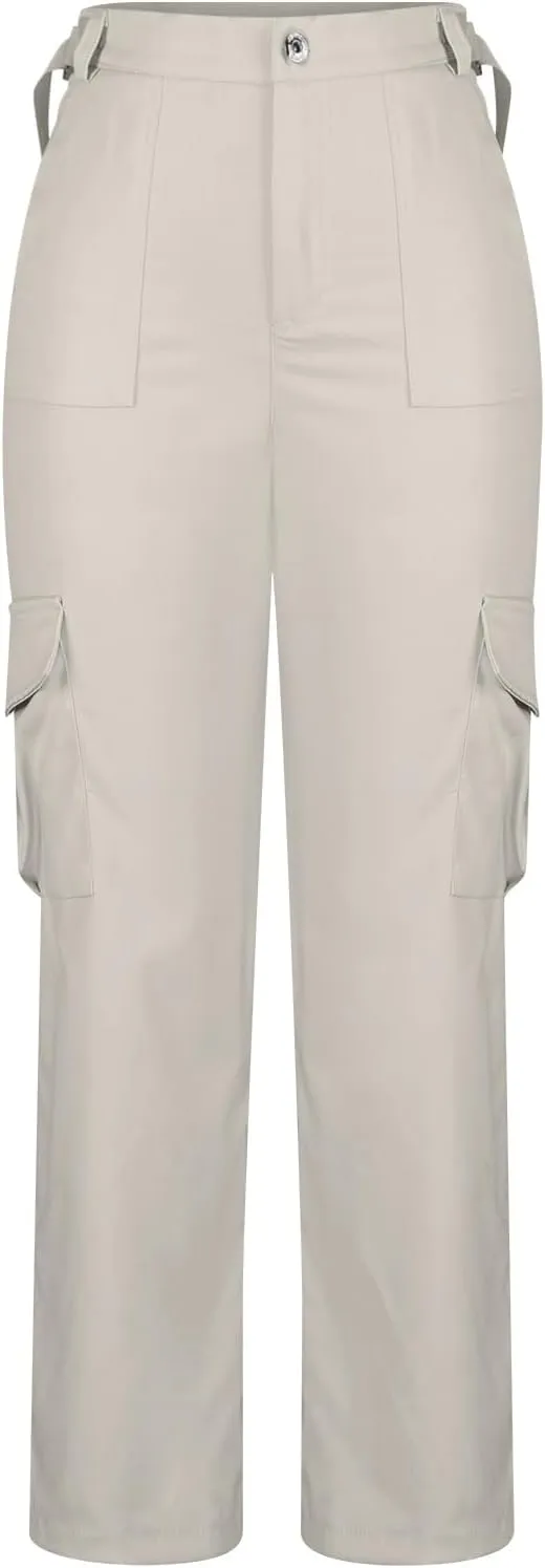 Cargo Pants for Women High Waisted Casual Pants Work Pants Baggy Stretchy Straight Leg Pants