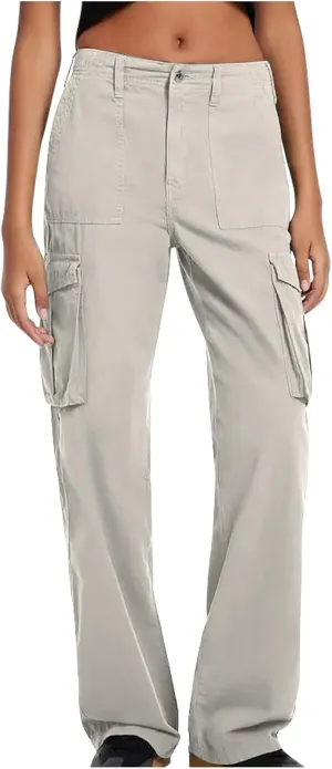 Cargo Pants for Women High Waisted Casual Pants Work Pants Baggy Stretchy Straight Leg Pants
