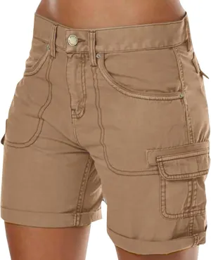 Cargo Shorts Women Bermuda Shorts High Waist Outdoor Hiking Shorts with Pockets Summer Athletic Golf Womens Shorts 7 Inch