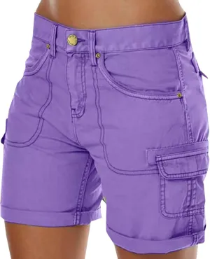 Cargo Shorts Women Bermuda Shorts High Waist Outdoor Hiking Shorts with Pockets Summer Athletic Golf Womens Shorts 7 Inch