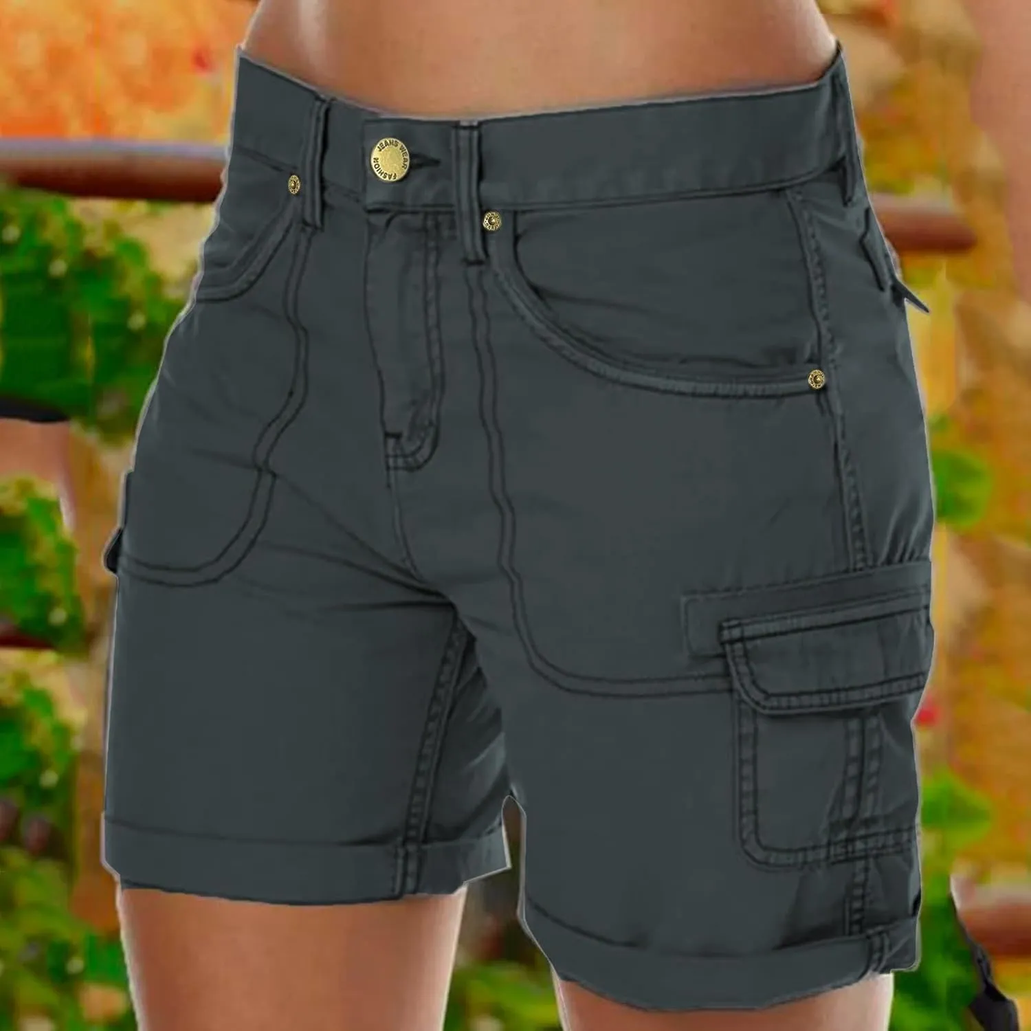 Cargo Shorts Women Bermuda Shorts High Waist Outdoor Hiking Shorts with Pockets Summer Athletic Golf Womens Shorts 7 Inch