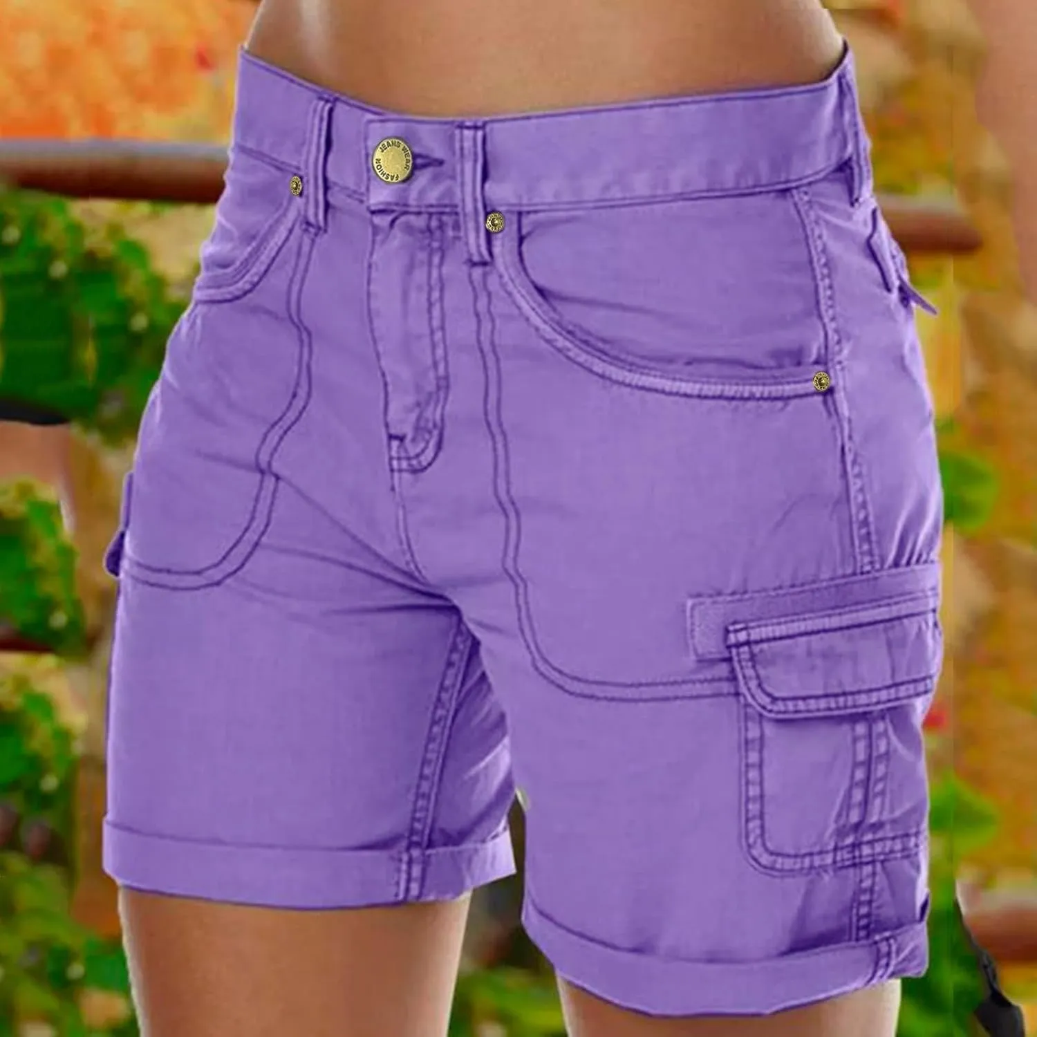 Cargo Shorts Women Bermuda Shorts High Waist Outdoor Hiking Shorts with Pockets Summer Athletic Golf Womens Shorts 7 Inch
