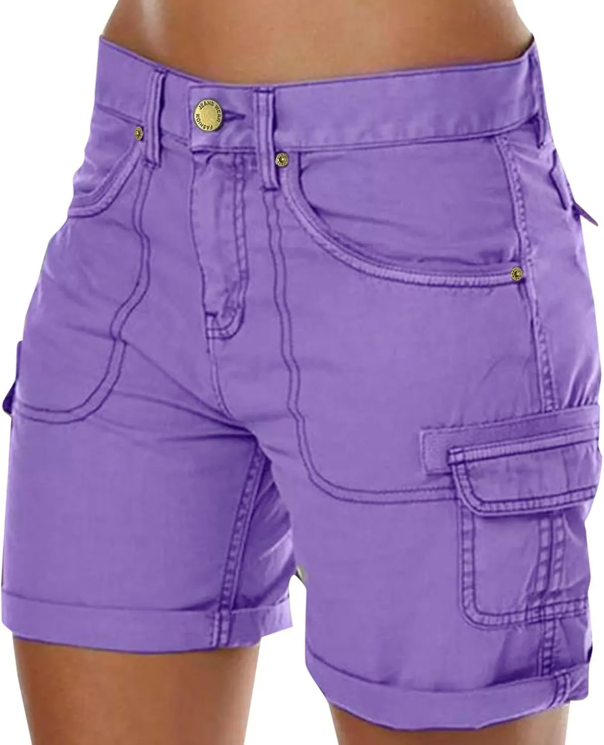 Cargo Shorts Women Bermuda Shorts High Waist Outdoor Hiking Shorts with Pockets Summer Athletic Golf Womens Shorts 7 Inch