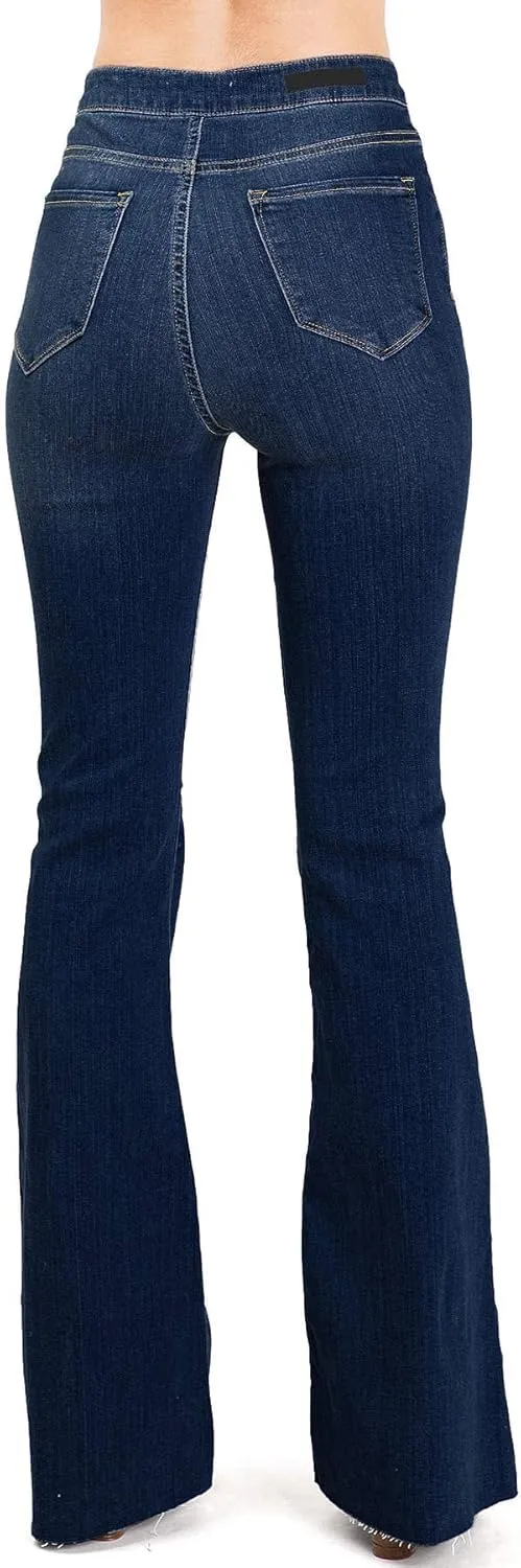 Cello Jeans Women's Juniors High Rise Stretchy Flared Jeans
