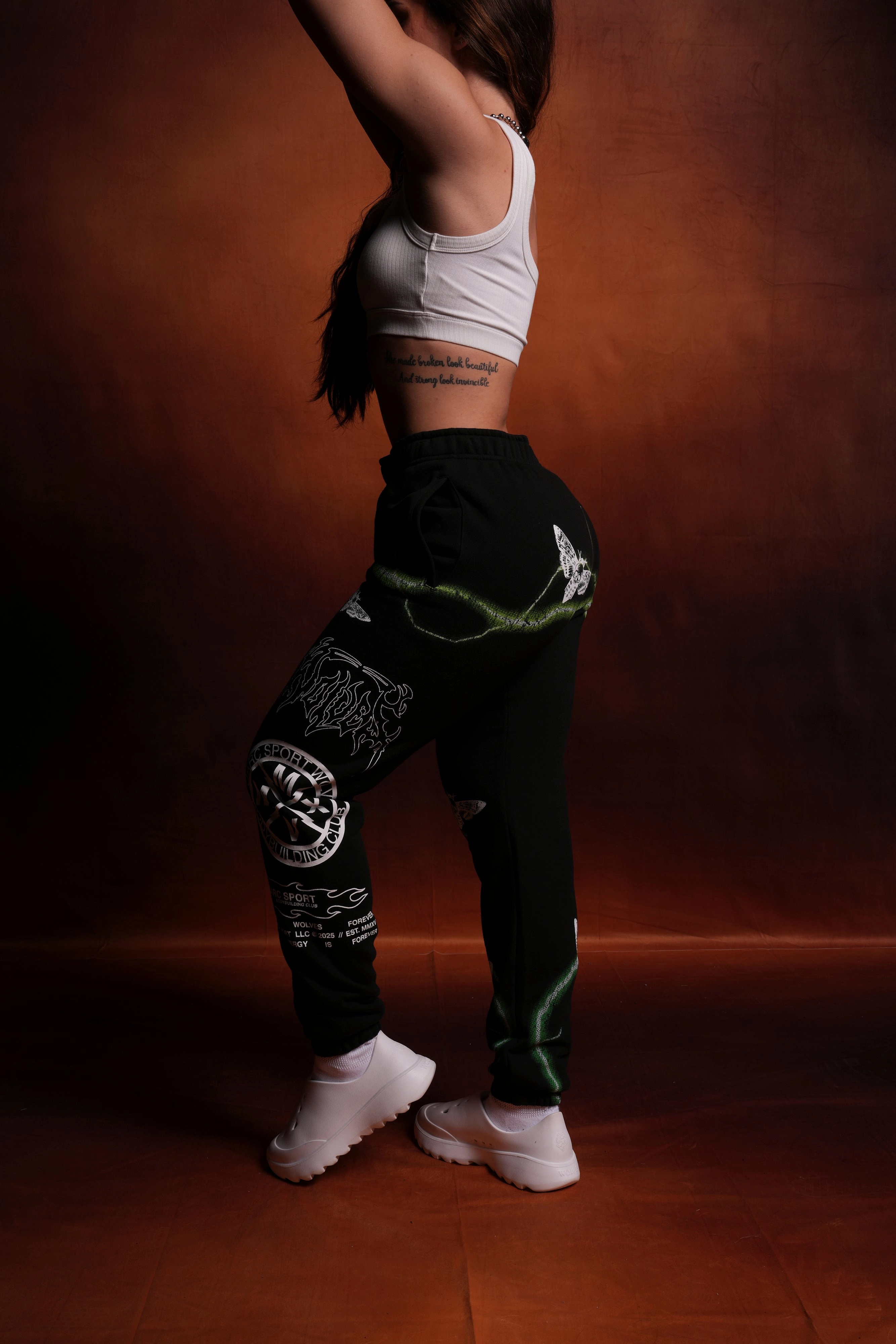Charged Up She Post Lounge Sweats in Black