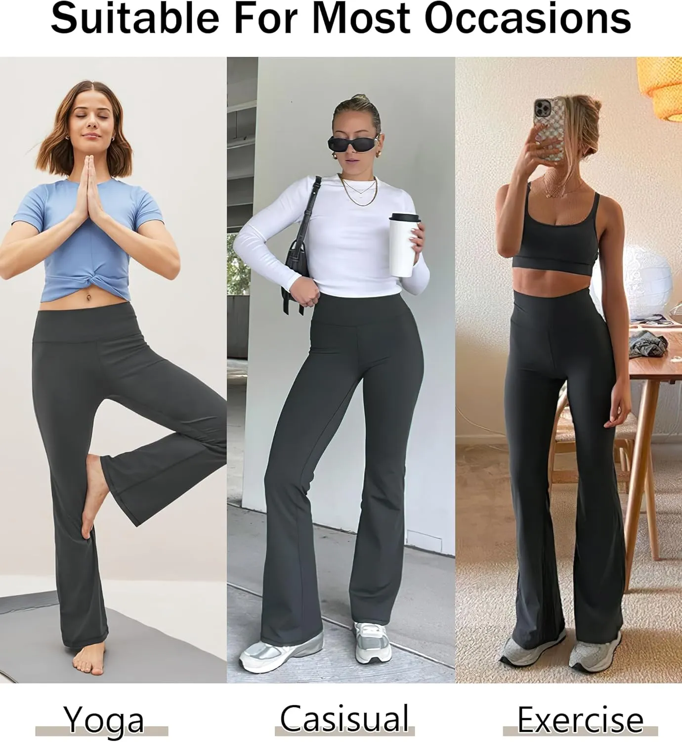 C??LLOT Women's Flared Leggings with Pockets