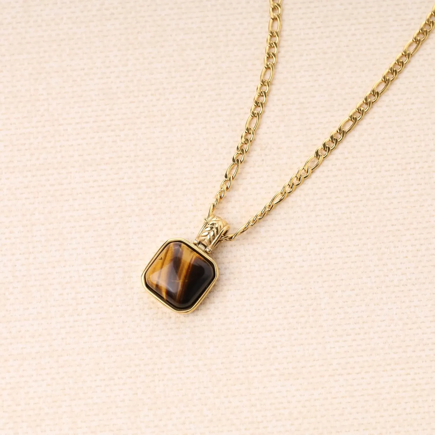 COAI Figaro Chain Square Crystal Necklace