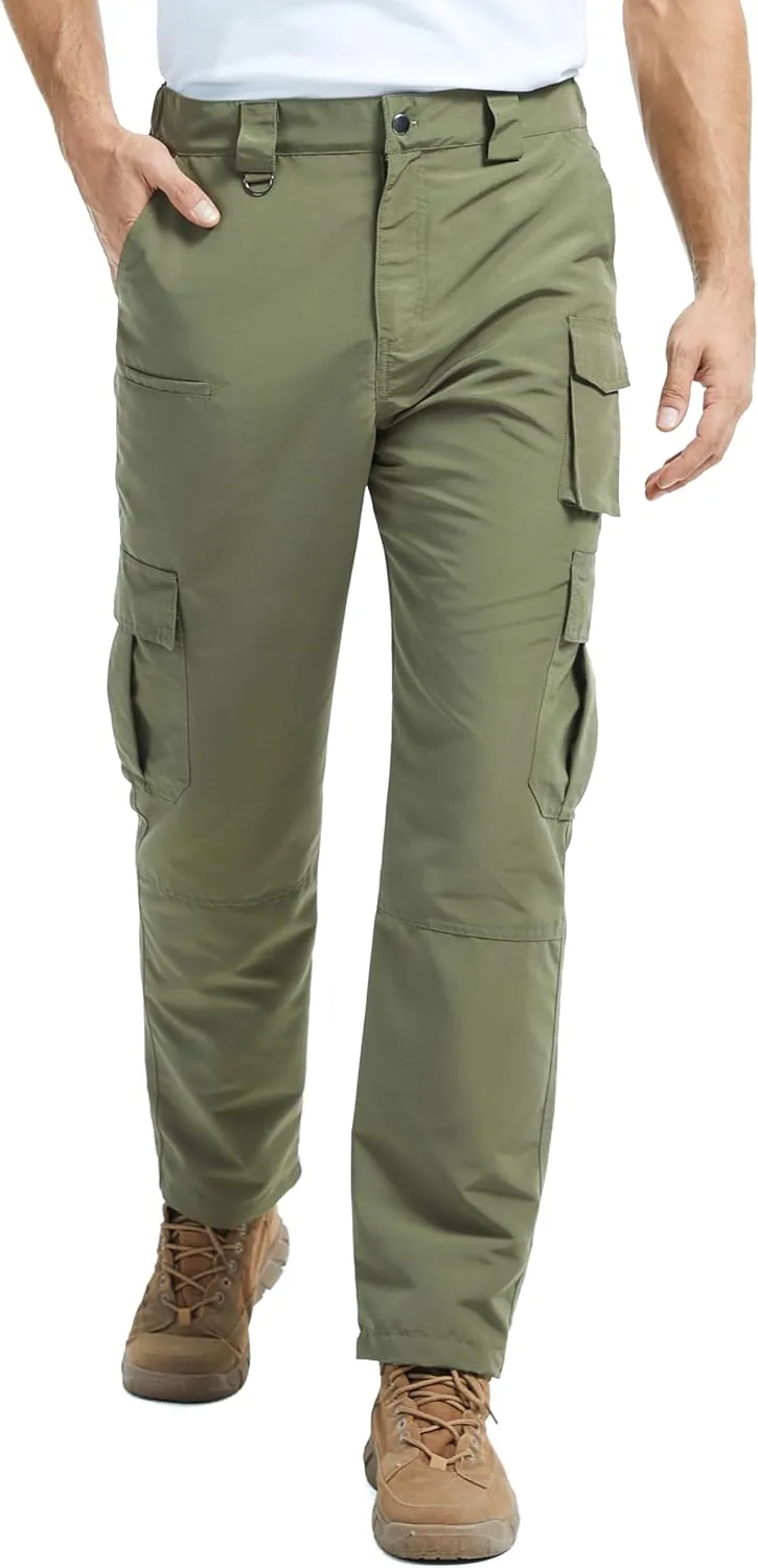EDITCOZY Men's Cargo Pants, Tactical Pants, Water Resistant Work Pants, Lightweight Outdoor Hiking Pants, 8 Pockets