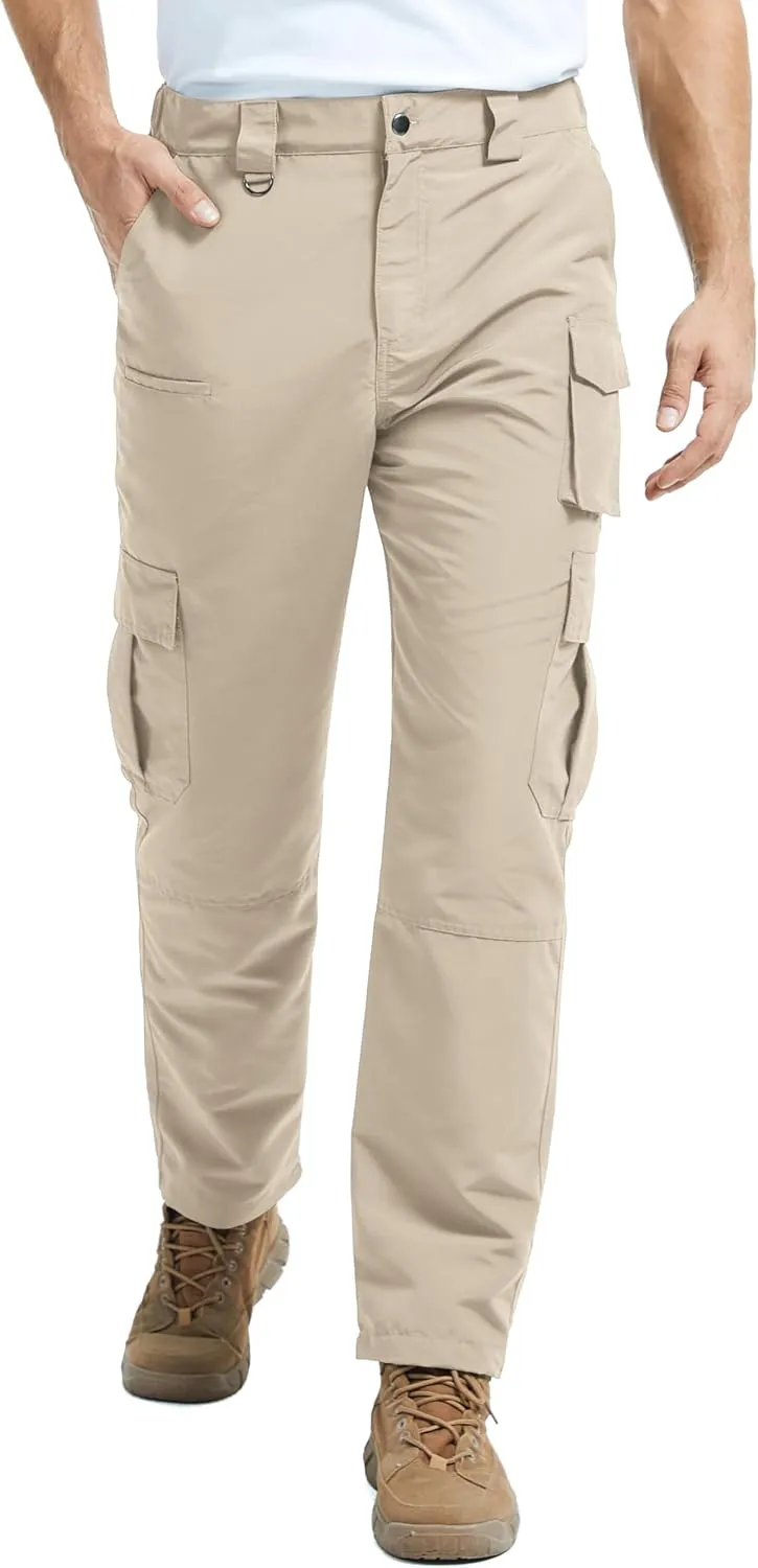 EDITCOZY Men's Cargo Pants, Tactical Pants, Water Resistant Work Pants, Lightweight Outdoor Hiking Pants, 8 Pockets