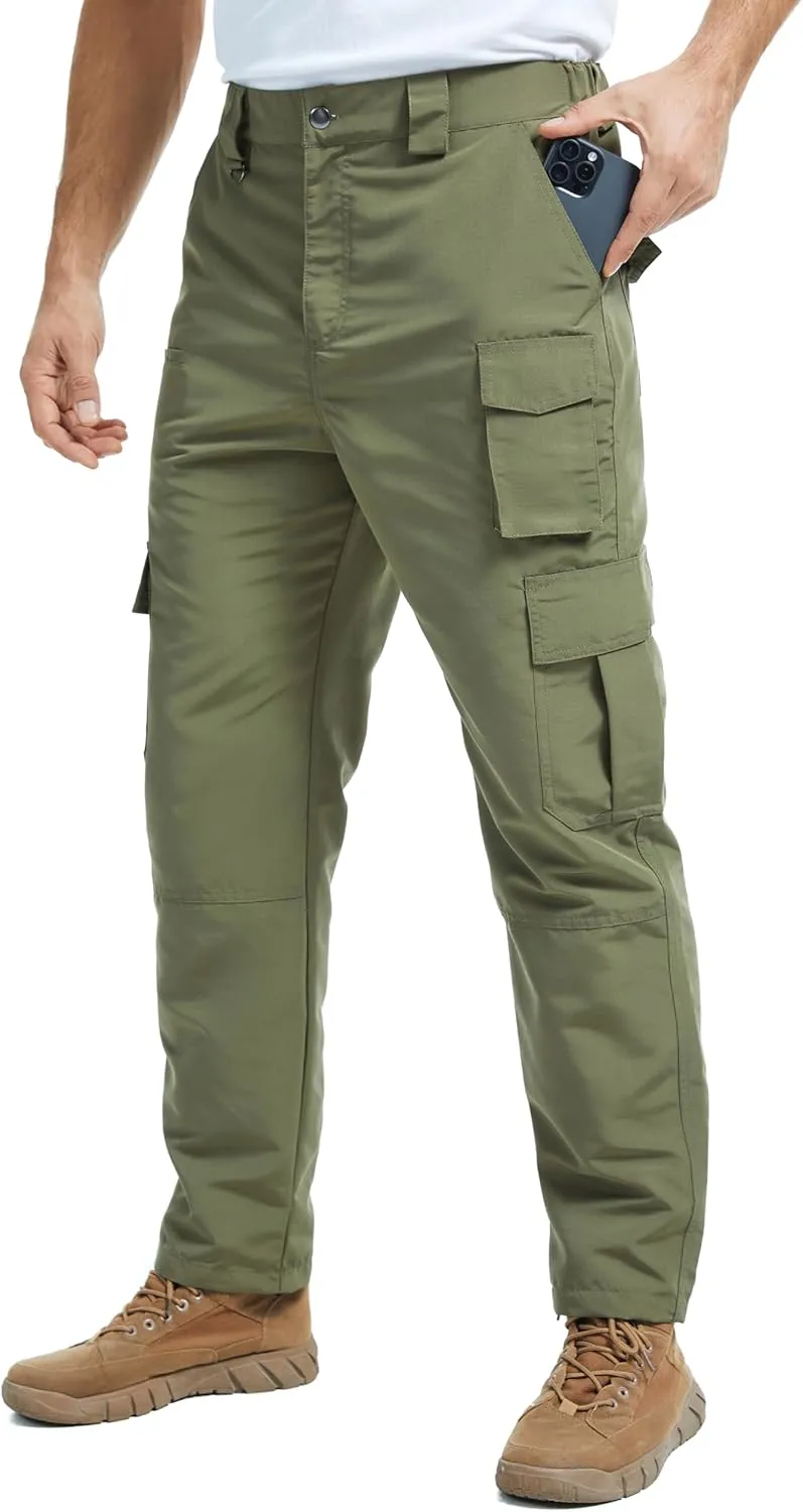 EDITCOZY Men's Cargo Pants, Tactical Pants, Water Resistant Work Pants, Lightweight Outdoor Hiking Pants, 8 Pockets