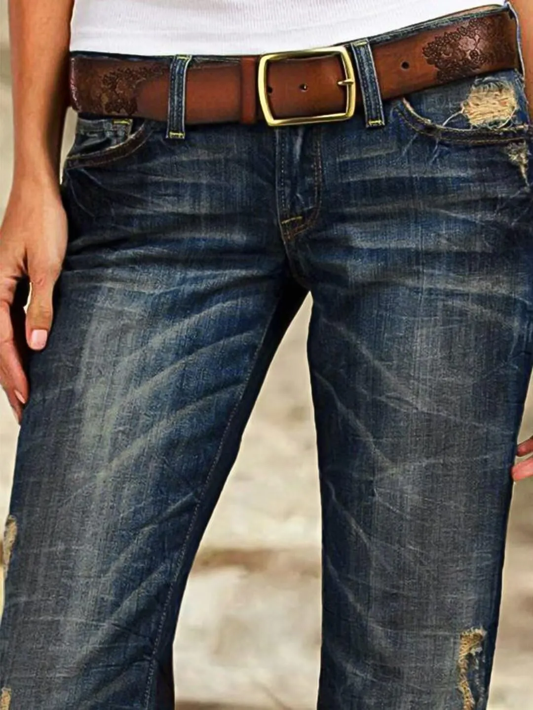 Flamingals Low Waist Boot Cut Jeans for Women Trendy Tummy Control Jeans Stretch Flare Leg Jeans
