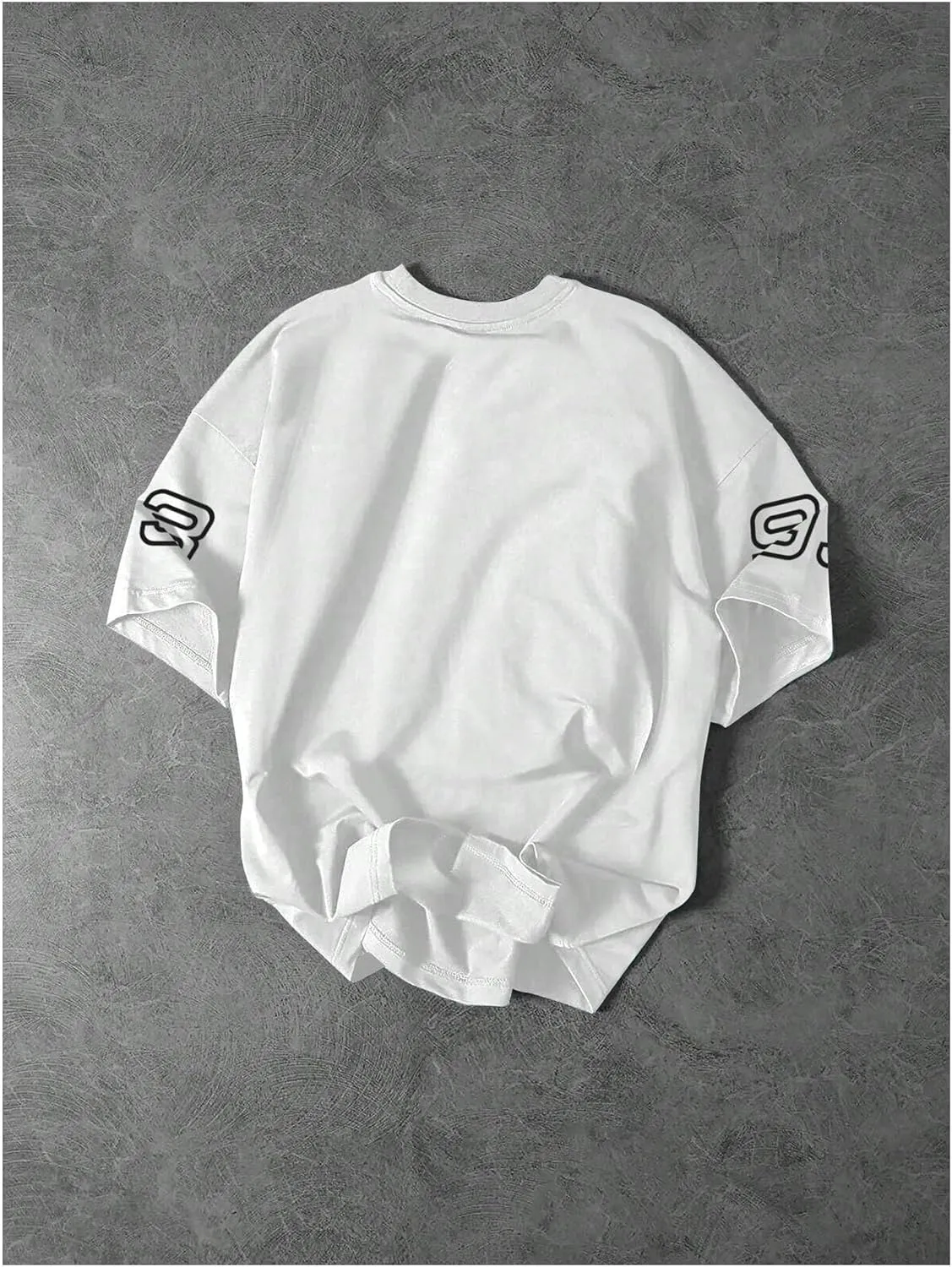 Floerns Men's Jersey Letter Print Graphic Oversized T Shirt Short Sleeve Crewneck Casual Football Jersey Shirts