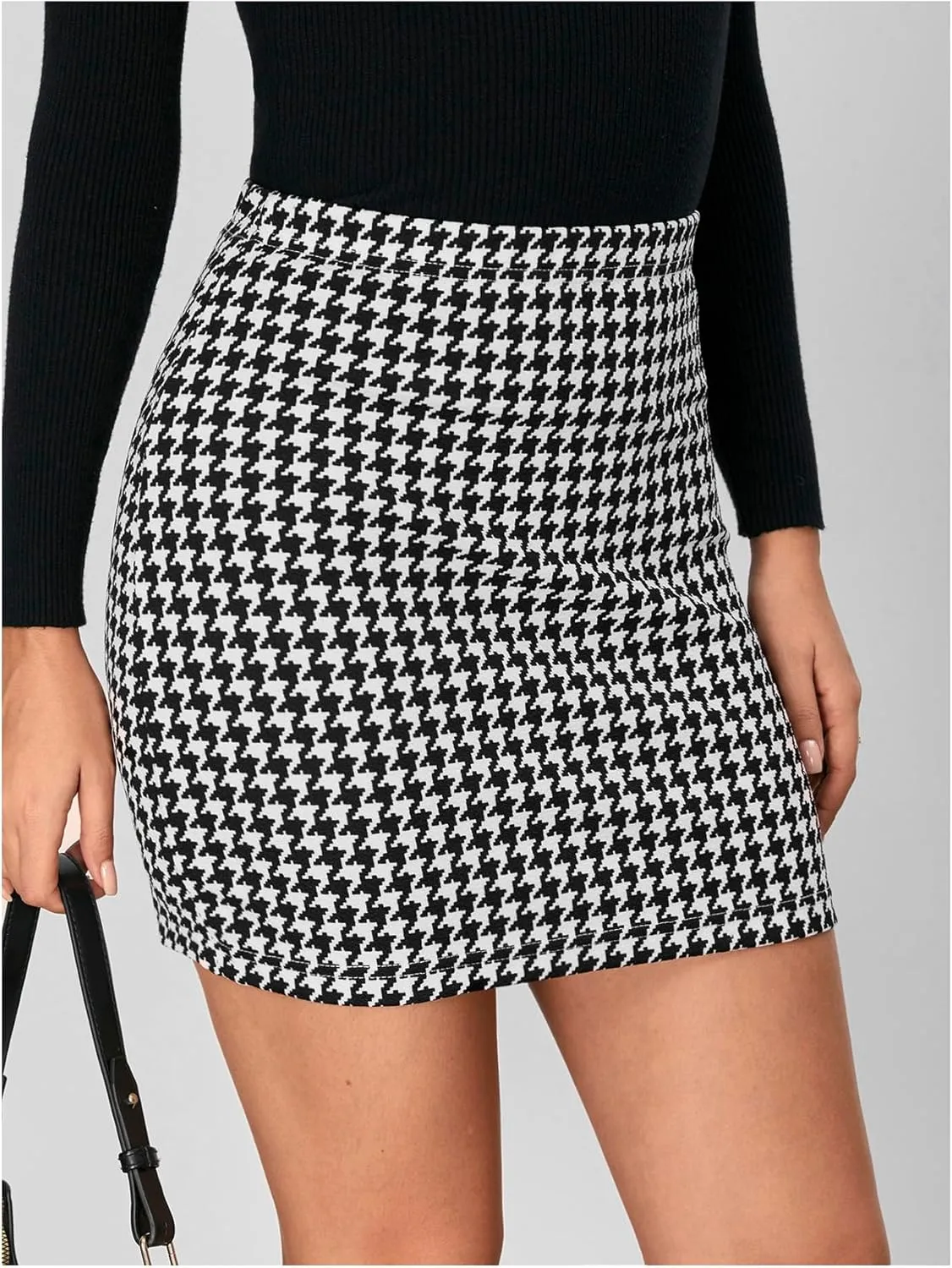 Floerns Women's Plaid High Waist Bodycon Mini Skirt