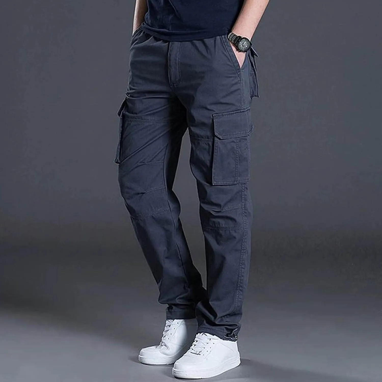 Fxbar Men's Cargo Pants Casual Outdoor Hiking Pants for Men Athletic Joggers Sweatpants Relaxed Fit Stretch Work Pants