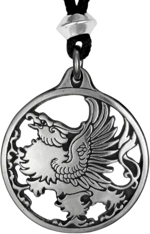 Griffin Necklace Gryphon Pendant - Pewter Greek Mythology Jewelry