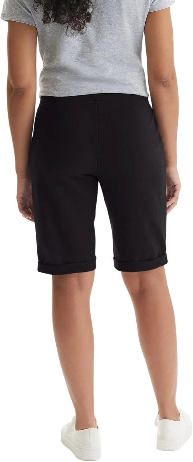 Hanes Women's Shorts, French Terry Bermuda Pocket Shorts, Jersey Knit Fleece Shorts, Women's Bermuda Shorts, 11"
