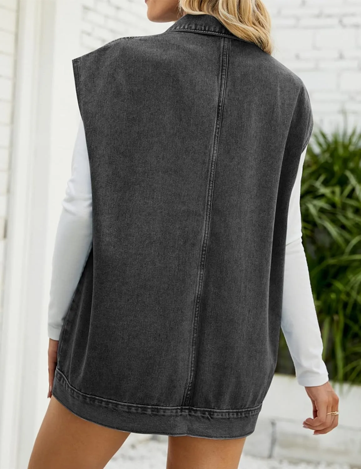 HangNiFang Aztec Denim Jacket Shacket for Women Button Down Vintage Distressed Blue Jean Jacket