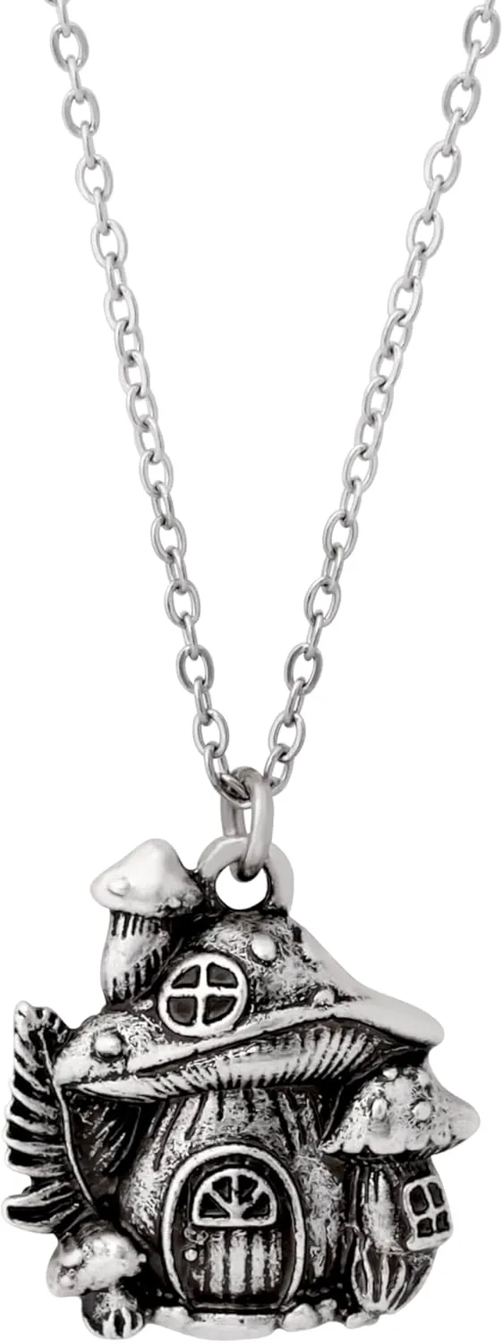 HAQUIL Mushroom House Vintage Necklace Jewelry for Men Women