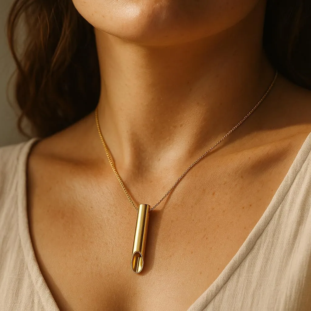 House Of Rave Meditation Whistle Bullet Scoop Necklace