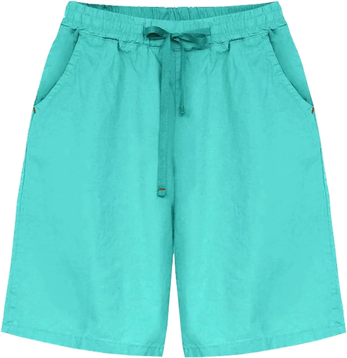 HOW'ON Womens Shorts Summer Drawstring Elastic Waist Bermuda Shorts Athletic Shorts