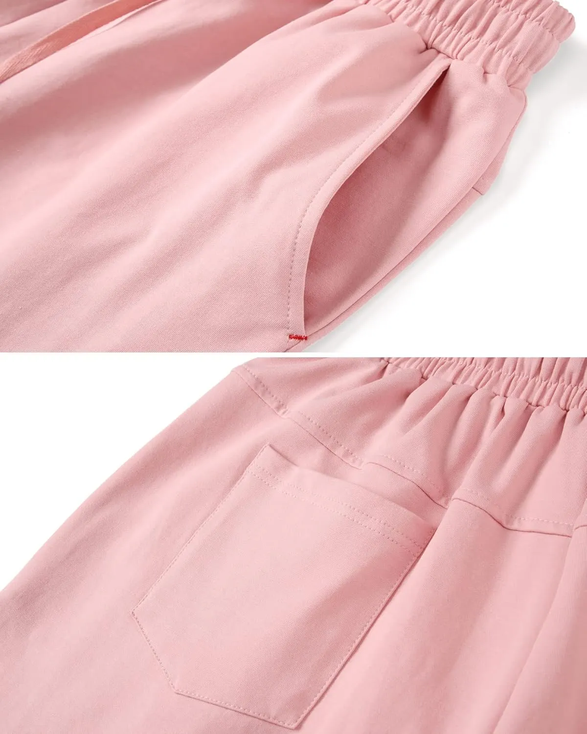 HOW'ON Womens Shorts Summer Drawstring Elastic Waist Bermuda Shorts Athletic Shorts
