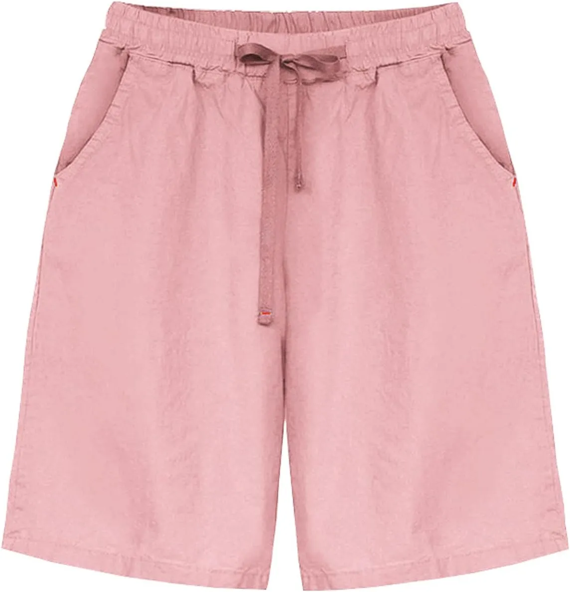 HOW'ON Womens Shorts Summer Drawstring Elastic Waist Bermuda Shorts Athletic Shorts
