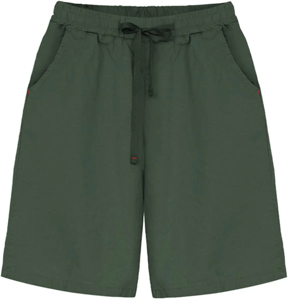 HOW'ON Womens Shorts Summer Drawstring Elastic Waist Bermuda Shorts Athletic Shorts