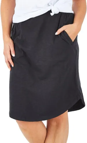 IDEALSANXUN Womens Jersey Skirt High Waisted Knee Length Pencil Skirt with Drawstring