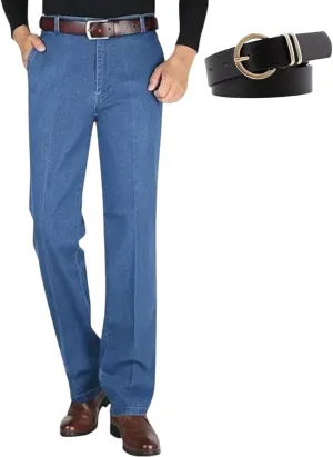 Jett Jeans for Older Men, JettJeans3 - Men's Classic Straight Fit Stretch Jeans, Jet Mens High Waist Jeans