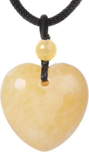 Justinstones 25mm Gemstone carved heart pendant necklace 22"