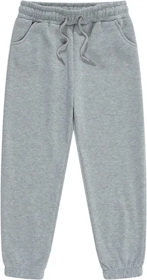 Kids Boys Girls Cotton Sweatpants Plain Pull On Joggers Drawstring ounge Pants for Tween Elastic Waist Jogger Pants
