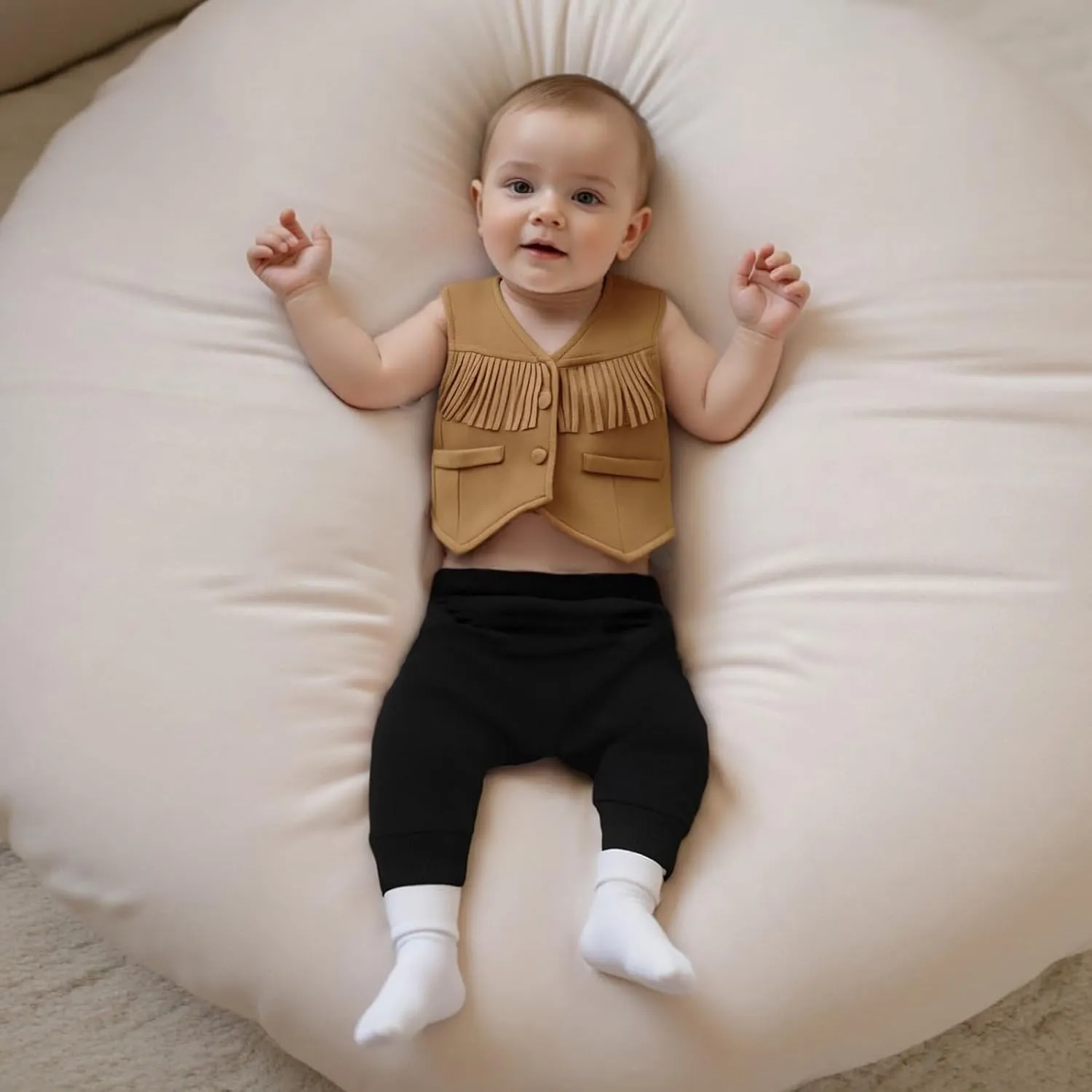 Kuriozud Western Baby Boy Girl Clothes Toddler Fringe Vest Hippie Boho Western Cowgirl Cowboy Style Jacket Vintage Clothes